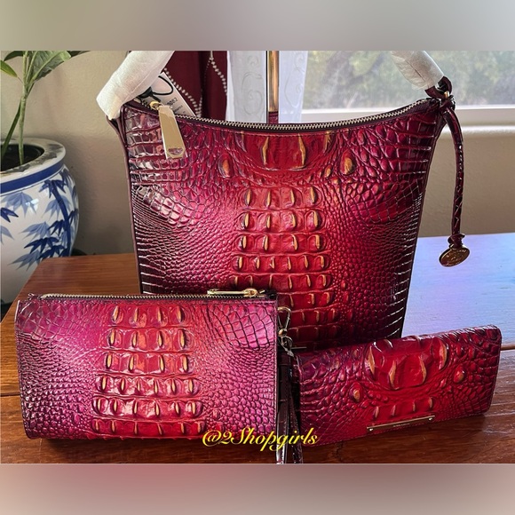 Brahmin Handbags - NWT Brahmin TRIPLE SET Katie Crossbody, Ady Wallet, and Daisy Clutch in RUBY